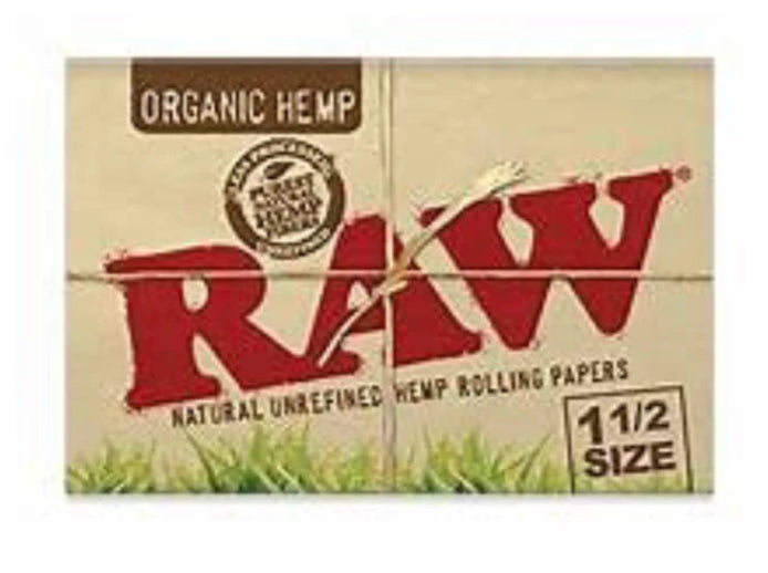 RAW ORGANIC HEMP ROLLING PAPER 1 1/2" SIZE