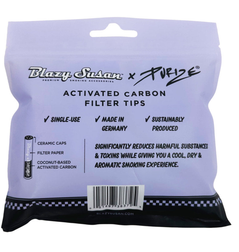 BLAZY SUSAN ACTIVATED CARBON FILTERS TIPS 9 MM REGULAR SIZE (50 CT)