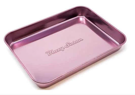 BLAZY SUSAN STAINLESS STEEL ROLLING TRAY 7" X 9.25'