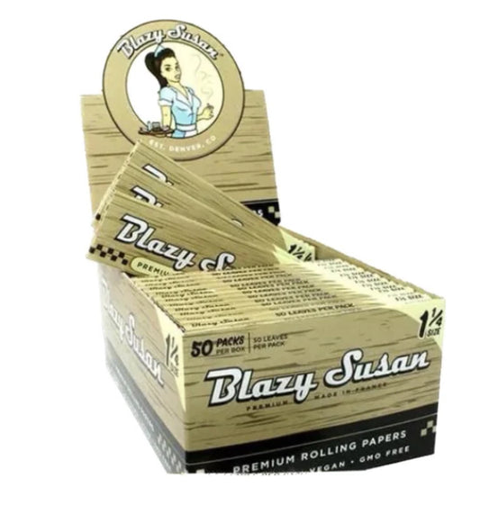 BLAZY SUSAN PREMIUM ROLLING PAPERS 1 1/4 SIZE 50 PACKS PER BOX