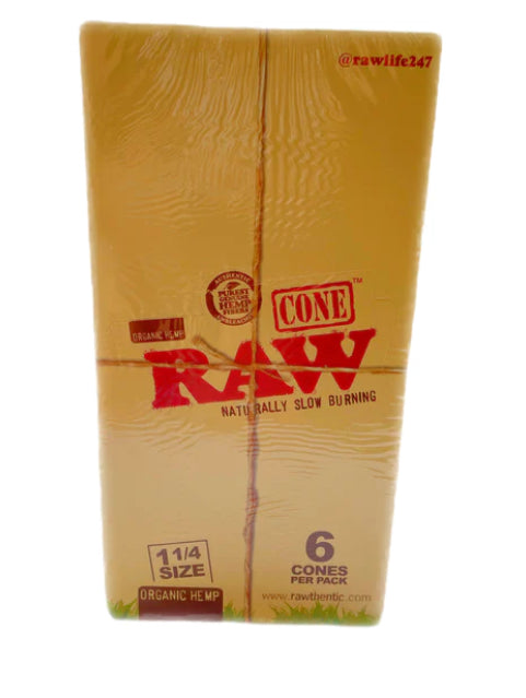 RAW ORGANIC HEMP CONE 1 1/4 SIZE