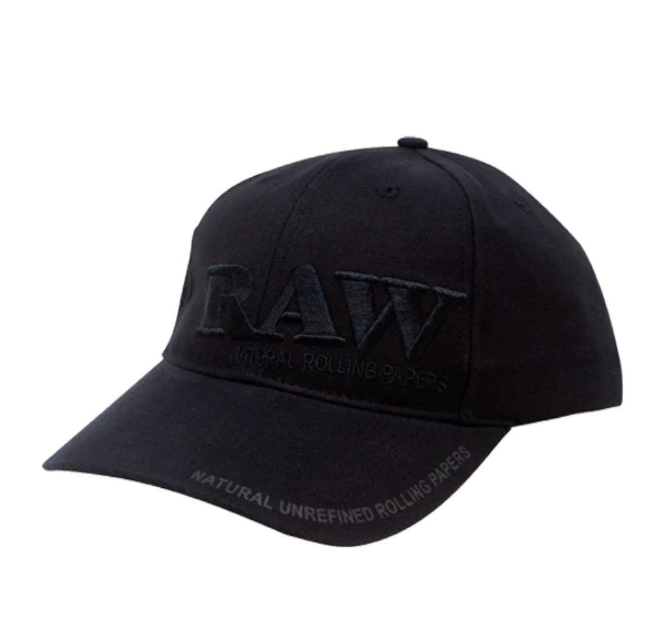 RAW Authentic Poker Hat Black On Black Snap Back Hat