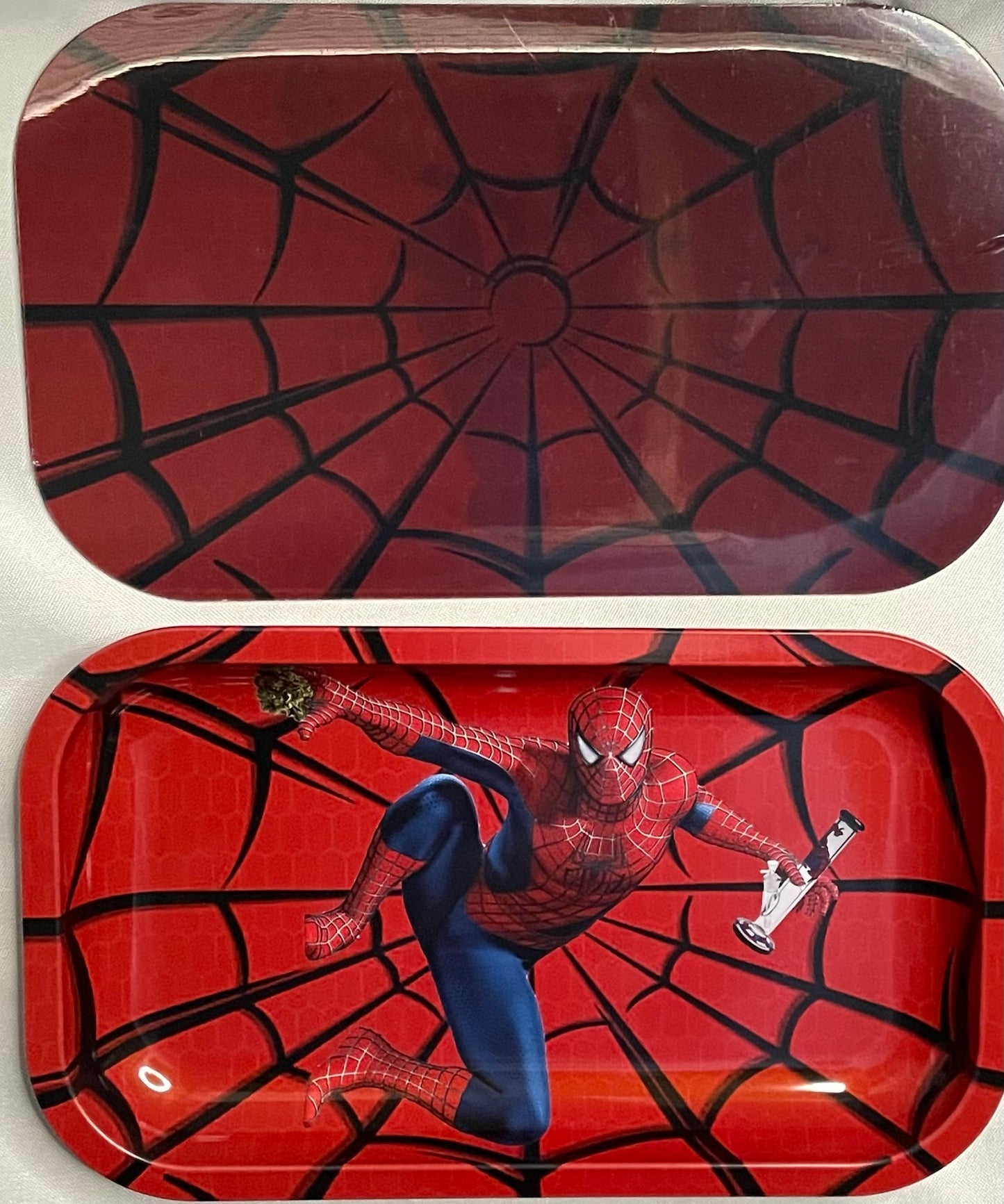 SPIDER-MAN METAL ROLLING TRAY WITH MAGNETIC 3D COVER 7X11'